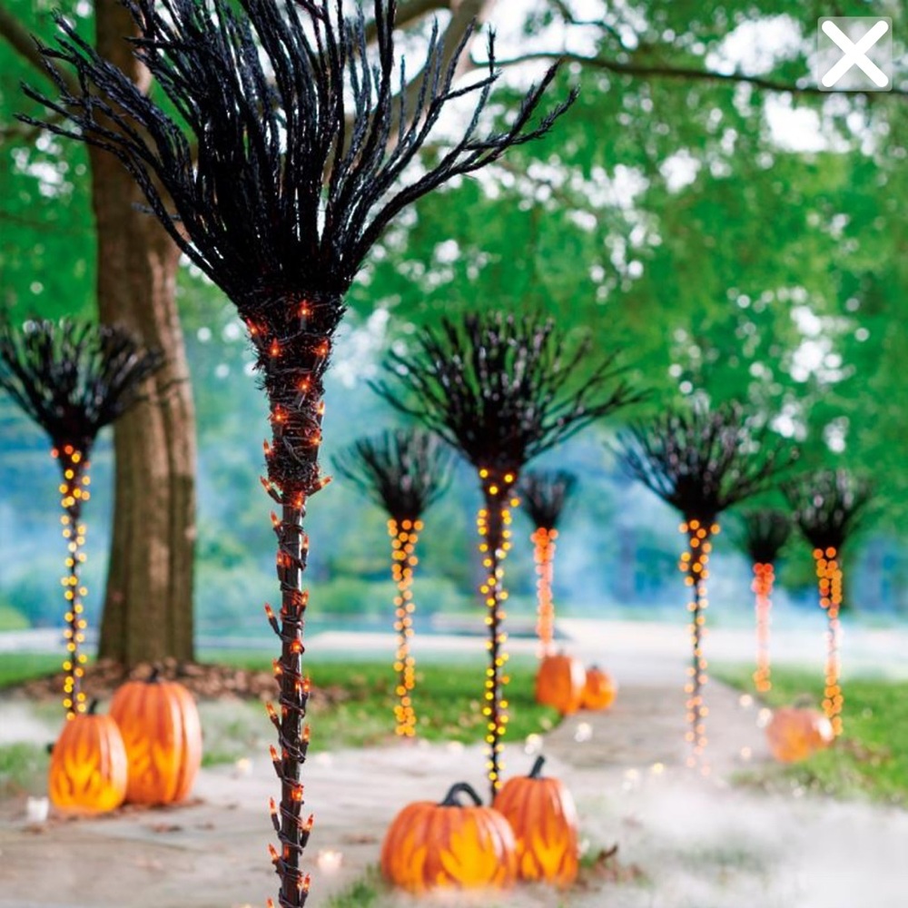 Frontgate Pre-Lit Broomstick Pathway Markers, Set Of Three - NWT